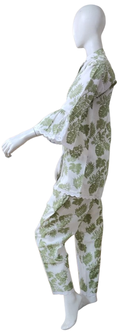 Green Floral Printed Cotton Co-ord Set