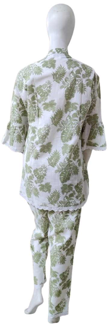 Green Floral Printed Cotton Co-ord Set