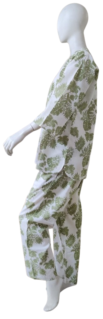 Green Printed Floral Cotton Co-ord Set