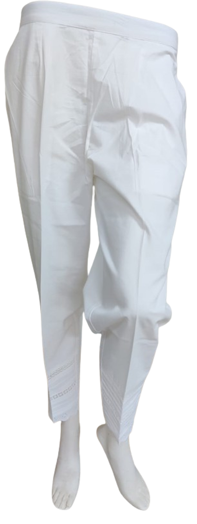 White Floral Mercerized Cotton Pajama