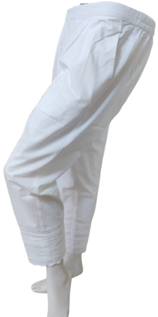 White Floral Mercerized Cotton Pajama