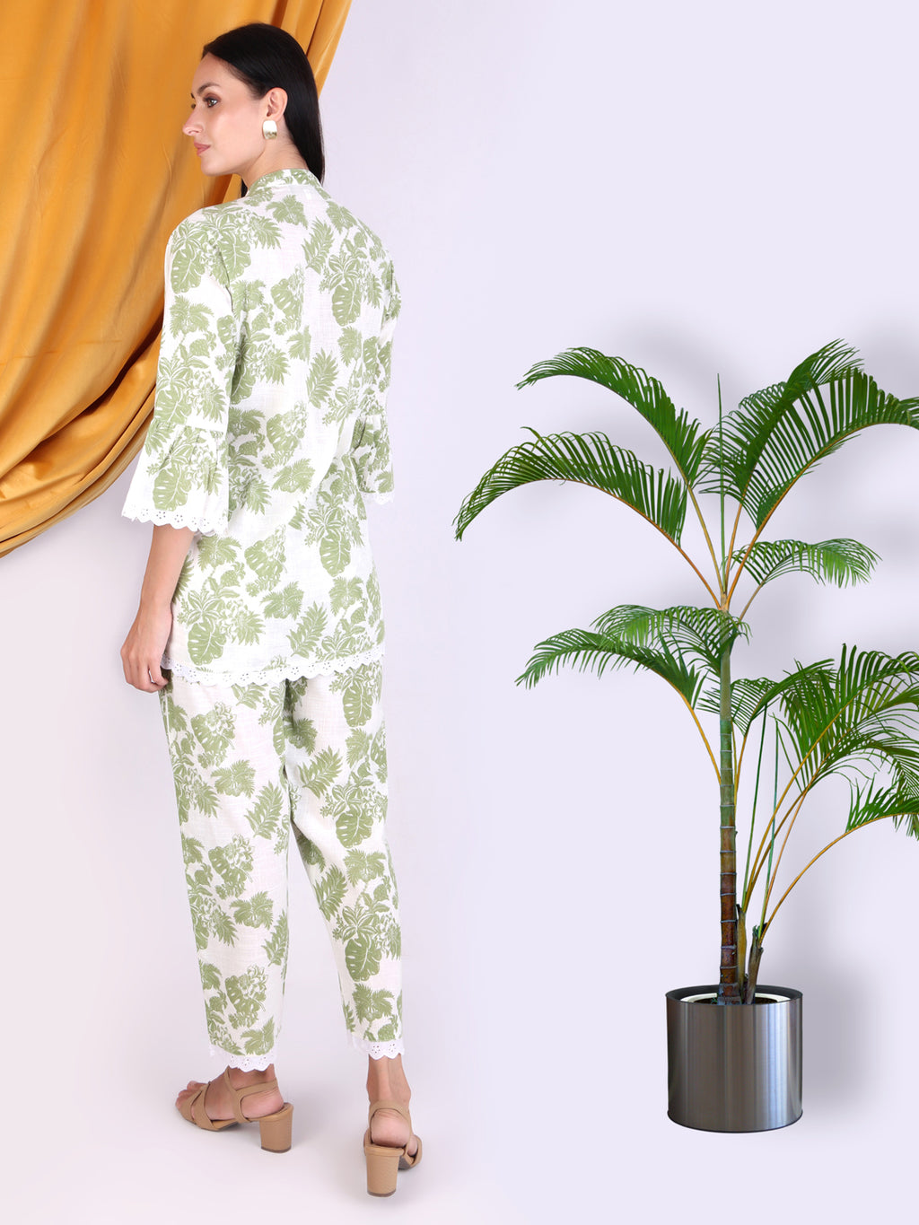 Green Floral Printed Cotton Co-ord Set