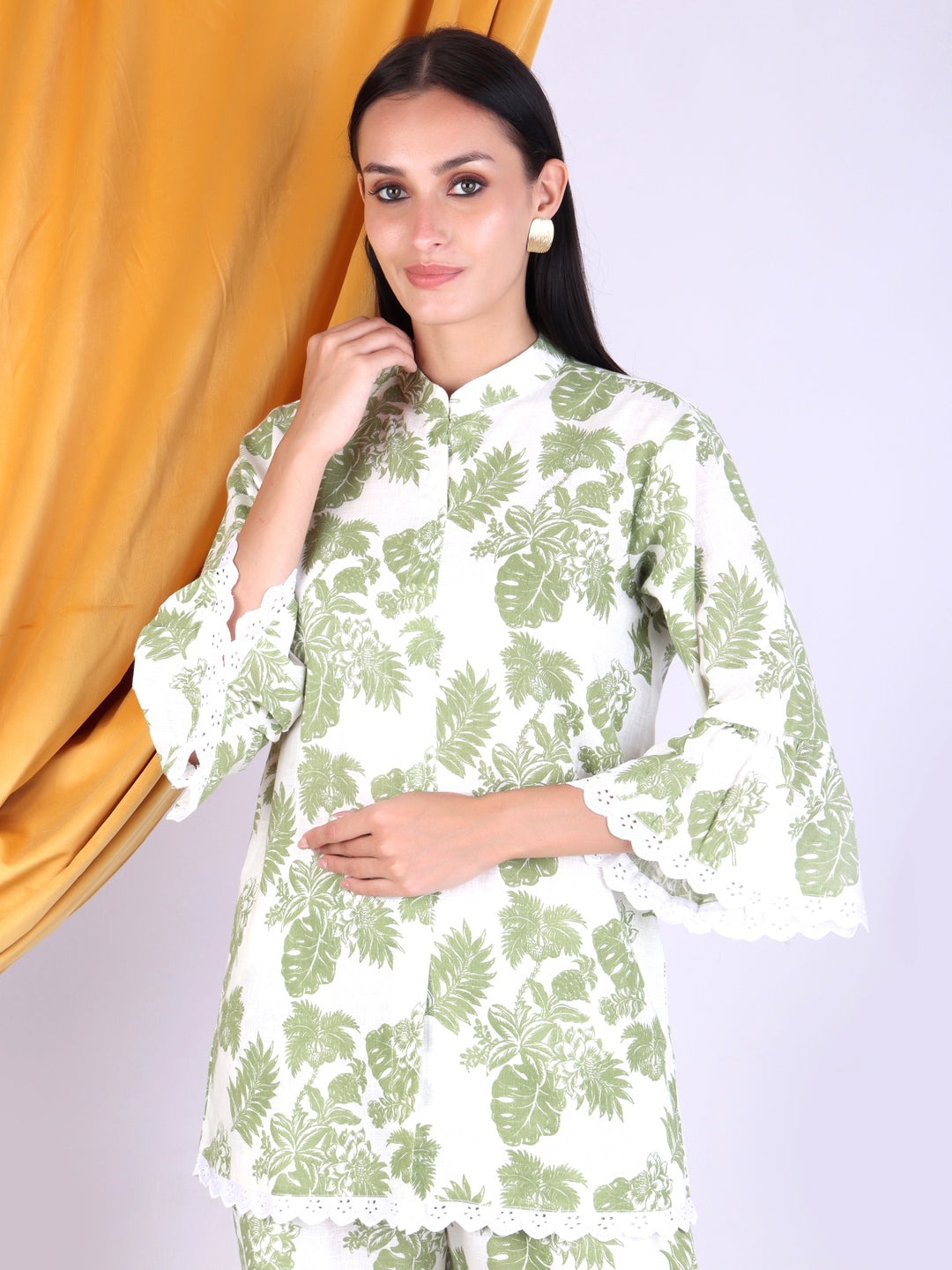 Green Floral Printed Cotton Co-ord Set