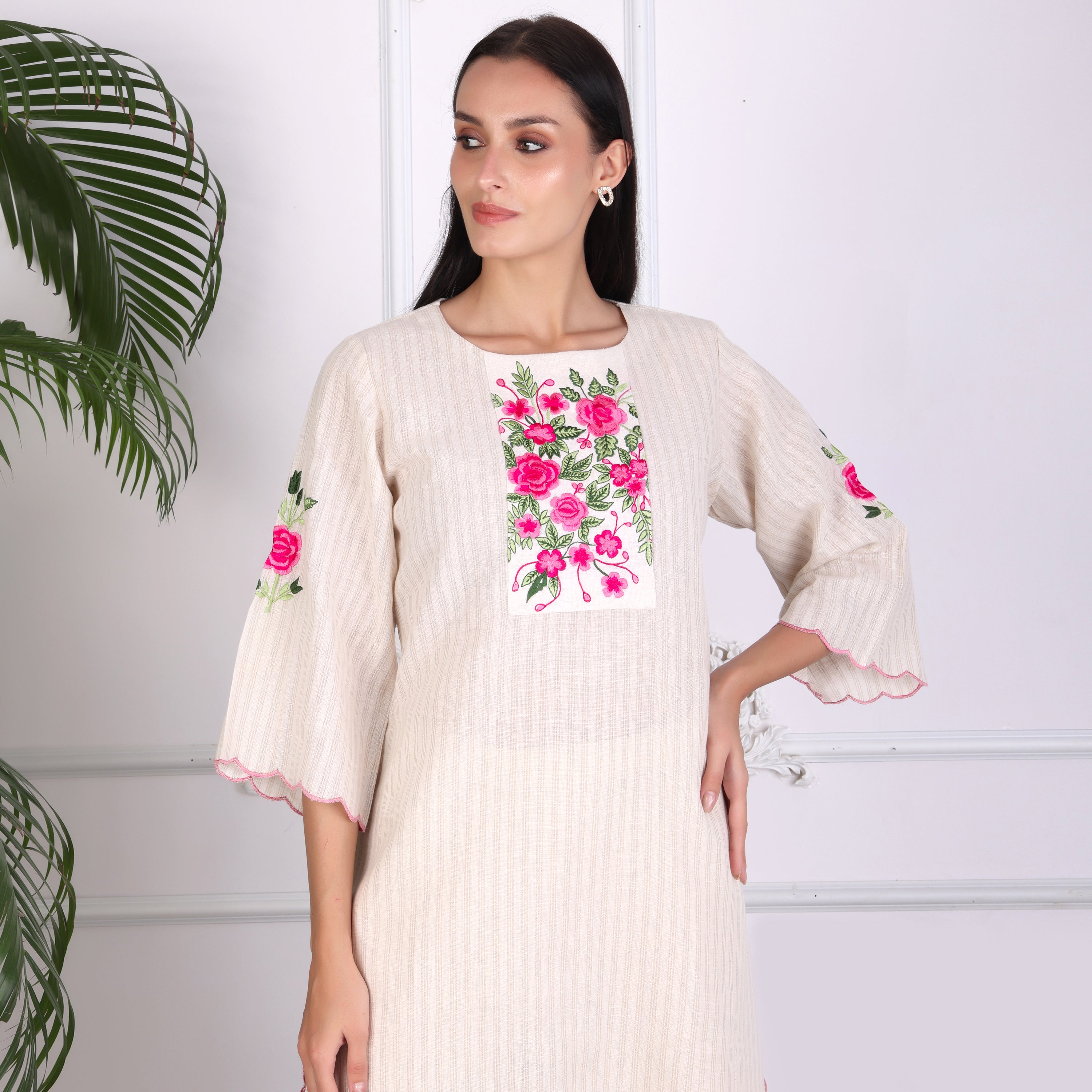 Casual Wear Cotton Kurta Set with Pants