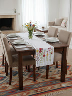 5 Pc Embroidered Floral Table Runner & Placemat Set