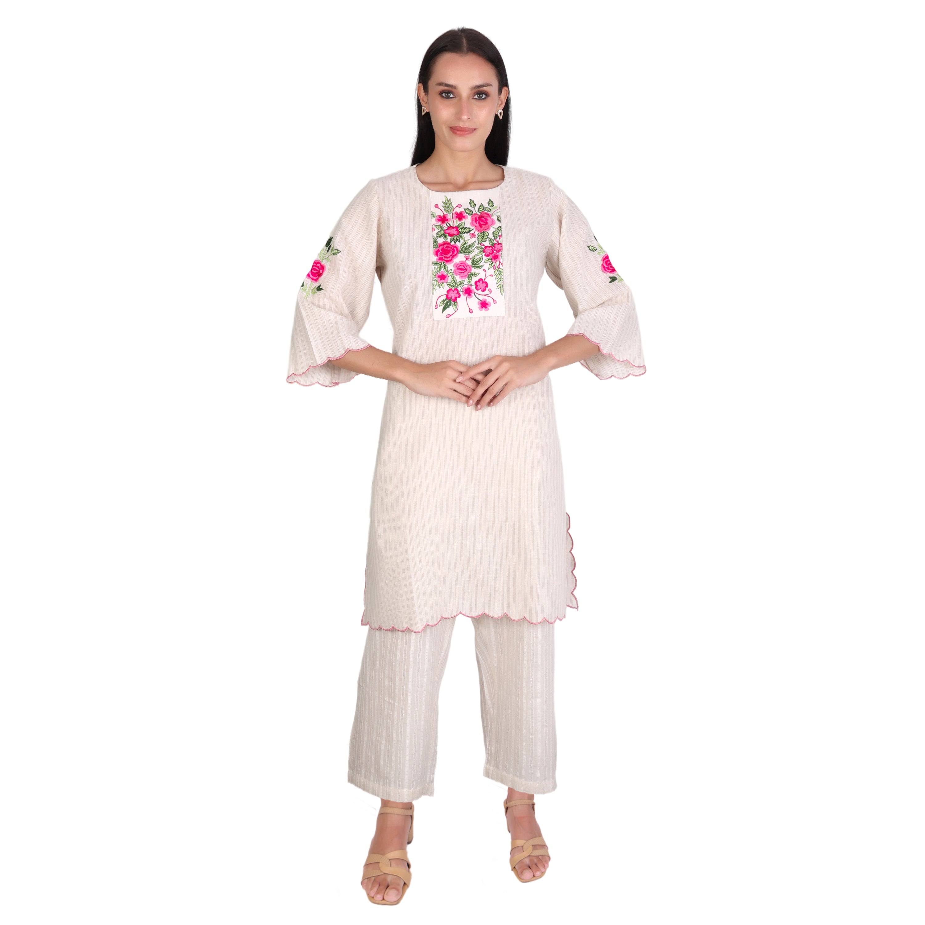 Casual Wear Cotton Kurta Set with Pants