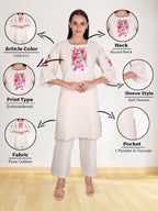 Casual Wear Cotton Kurta Set with Pants