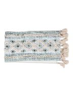9 Pc Fringed Cotton Table Linen Set: Runner, 4 Place Mats, 4 Napkins I
