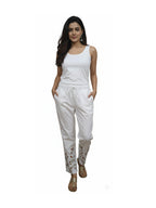 Women's Pure Cotton floral Embroidered Trouser