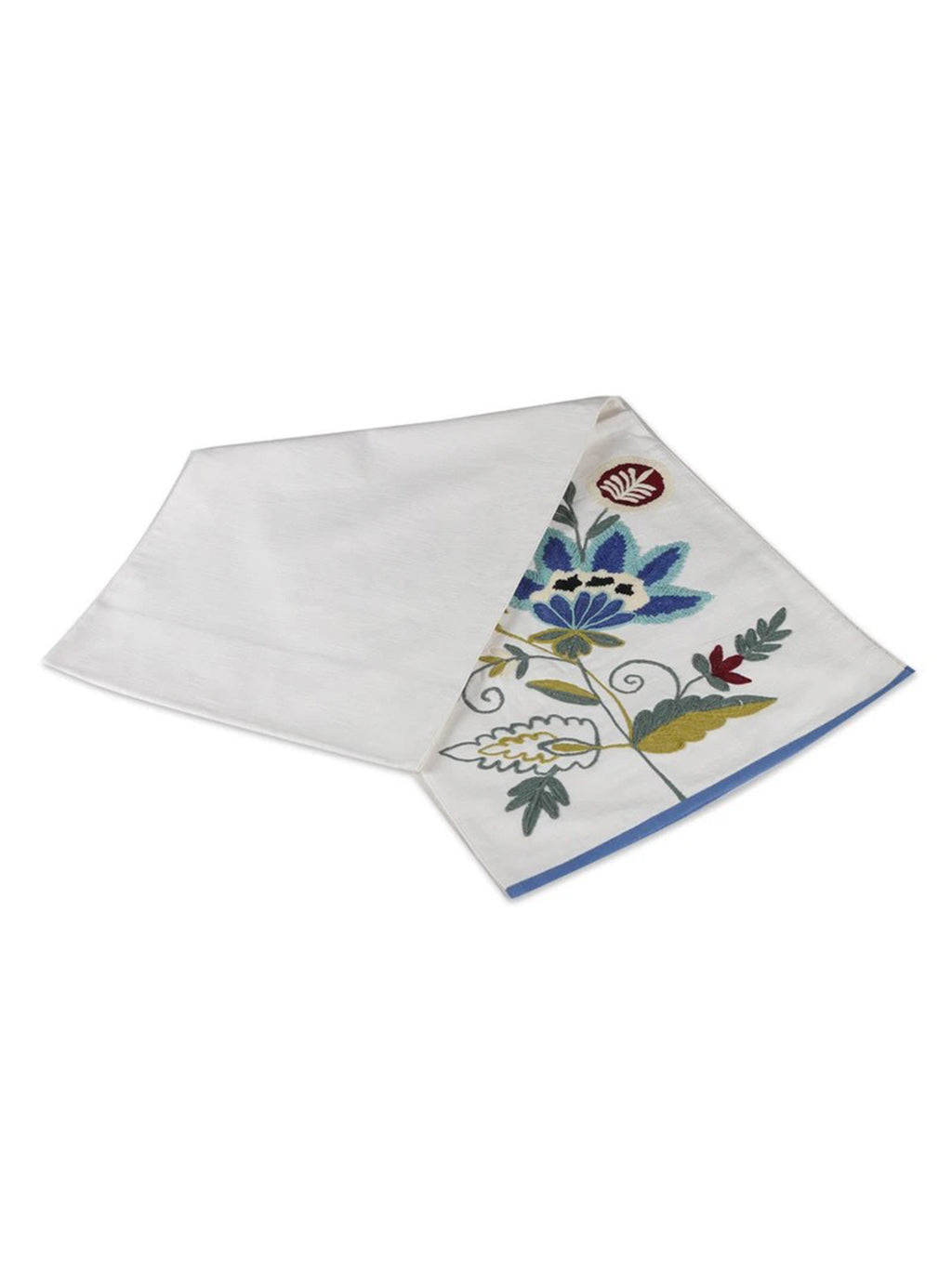 Spring-Themed 5 Pc Cotton Table Linen Set: Embroidered Runner & 4 Placemats
