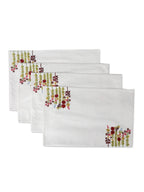 5 Pc Embroidered Floral Table Runner & Placemat Set