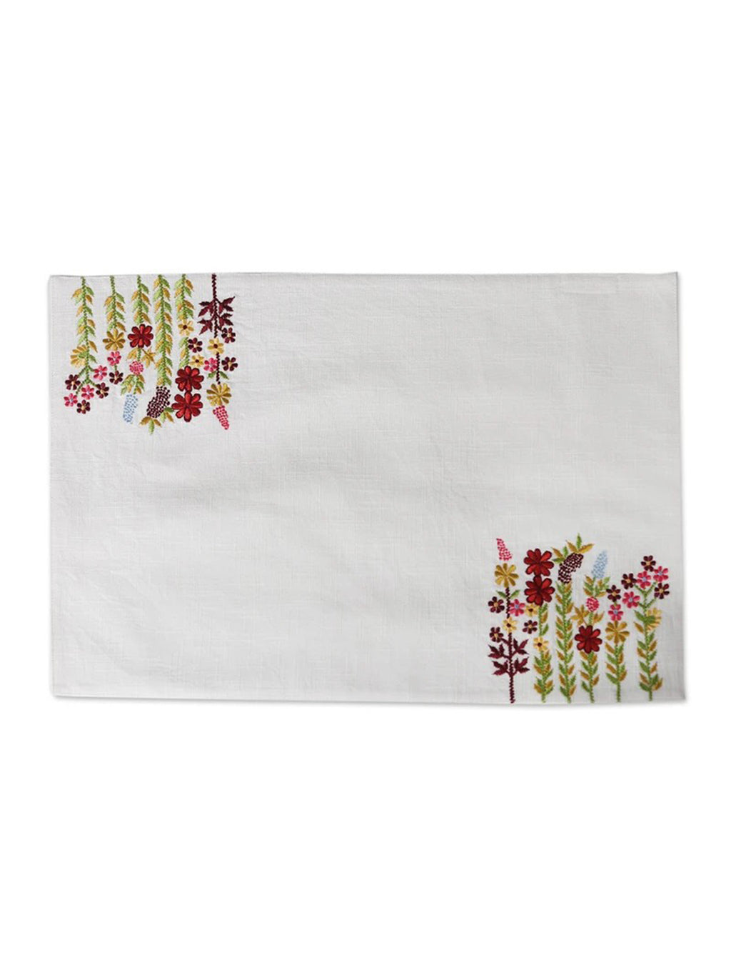 5 Pc Embroidered Floral Table Runner & Placemat Set