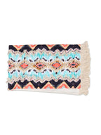 Sunset Shores Geometric Cotton Table Linen Set (9 Pc: Runner, 4 Place Mats, 4 Napkins) I