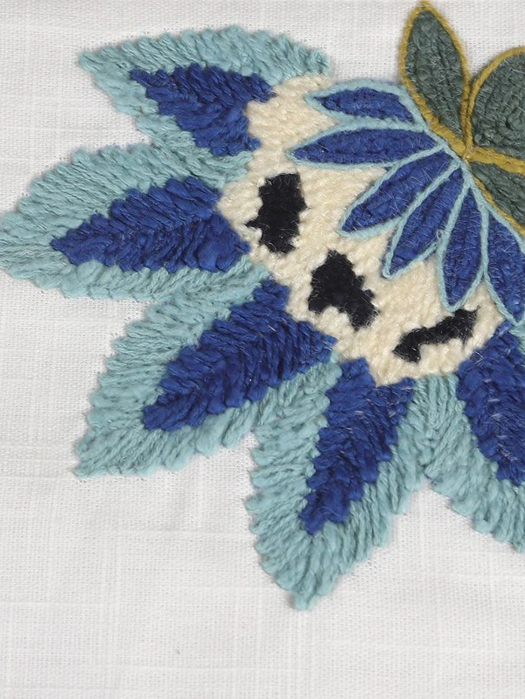 Spring-Themed 5 Pc Cotton Table Linen Set: Embroidered Runner & 4 Placemats