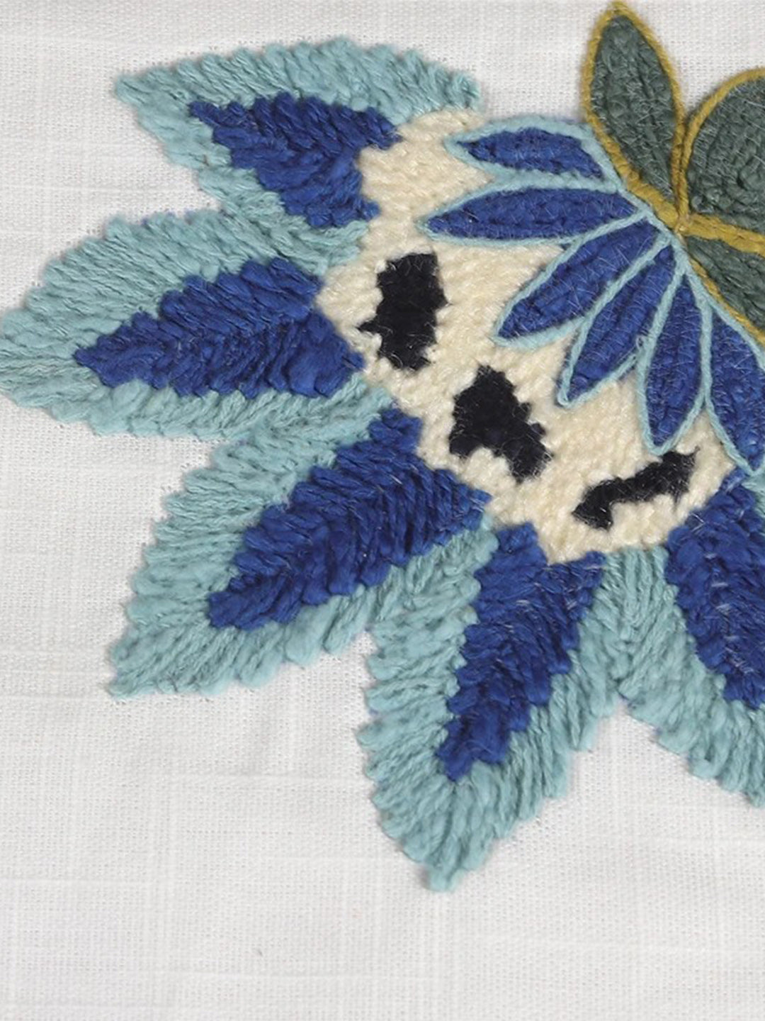 Spring-Themed 5 Pc Cotton Table Linen Set: Embroidered Runner & 4 Placemats