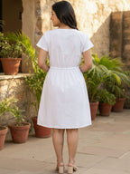 Blue On White Ruffle Dress