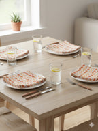 9 Pc Embroidered Cotton Table Linen Set: Runner, 4 Place Mats, 4 Napkins