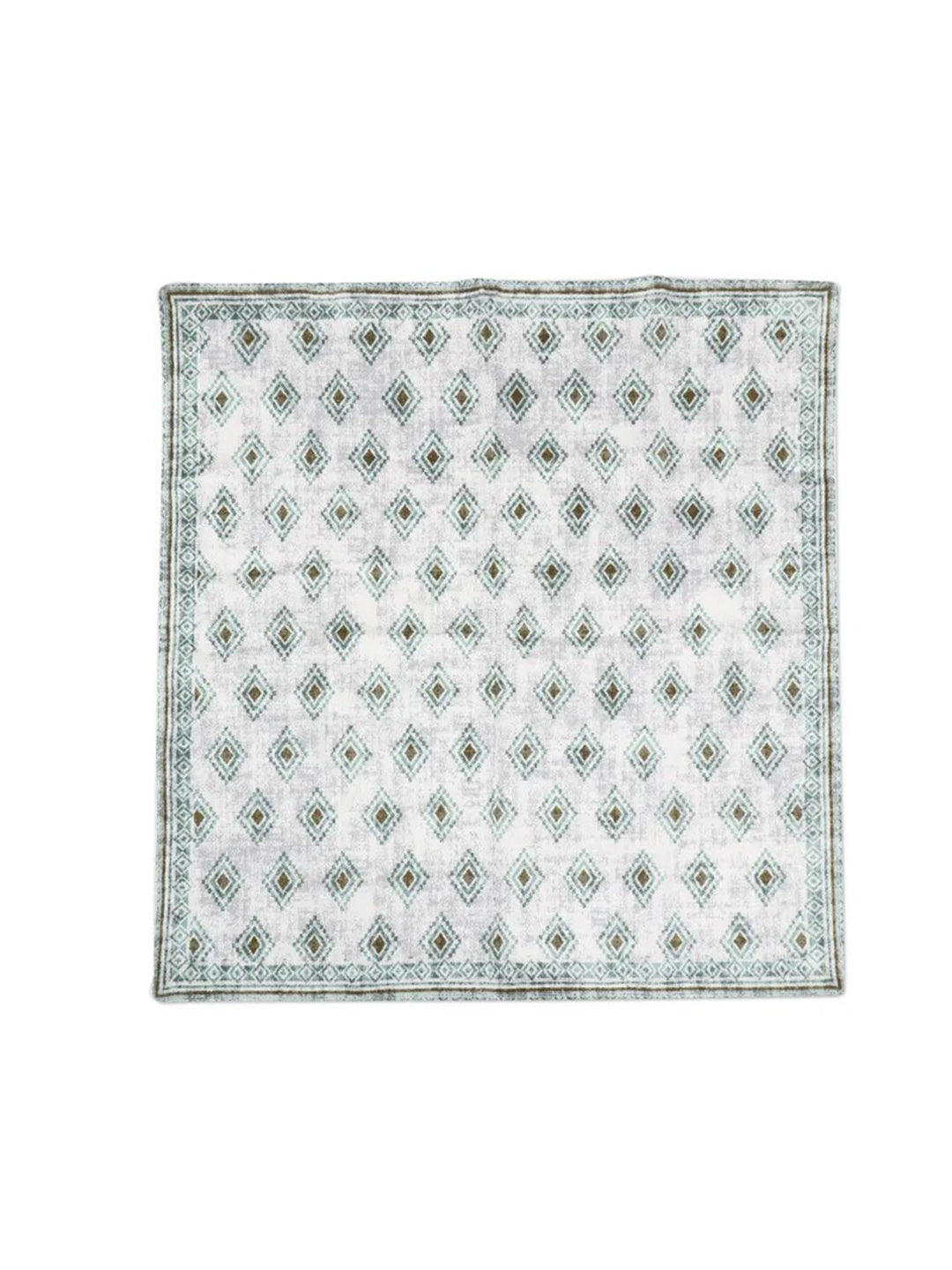 9 Pc Fringed Cotton Table Linen Set: Runner, 4 Place Mats, 4 Napkins I
