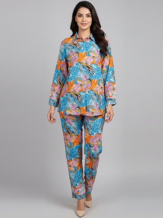 WOMEN'S MULTICOLOR PAISELY PRINTED Co-Ord set |