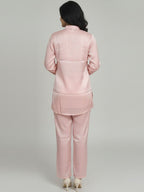 Women’s Elegant Peach Co-Ord Set – Button Down Kurta Top with Straight Pants