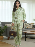 Women’s Green Paisley Printed Co-Ord Set