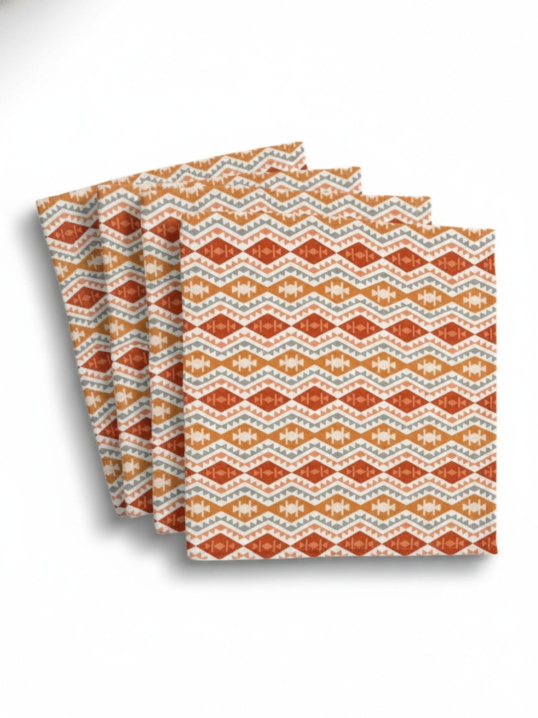 9 Pc Embroidered Cotton Table Linen Set: Runner, 4 Place Mats, 4 Napkins