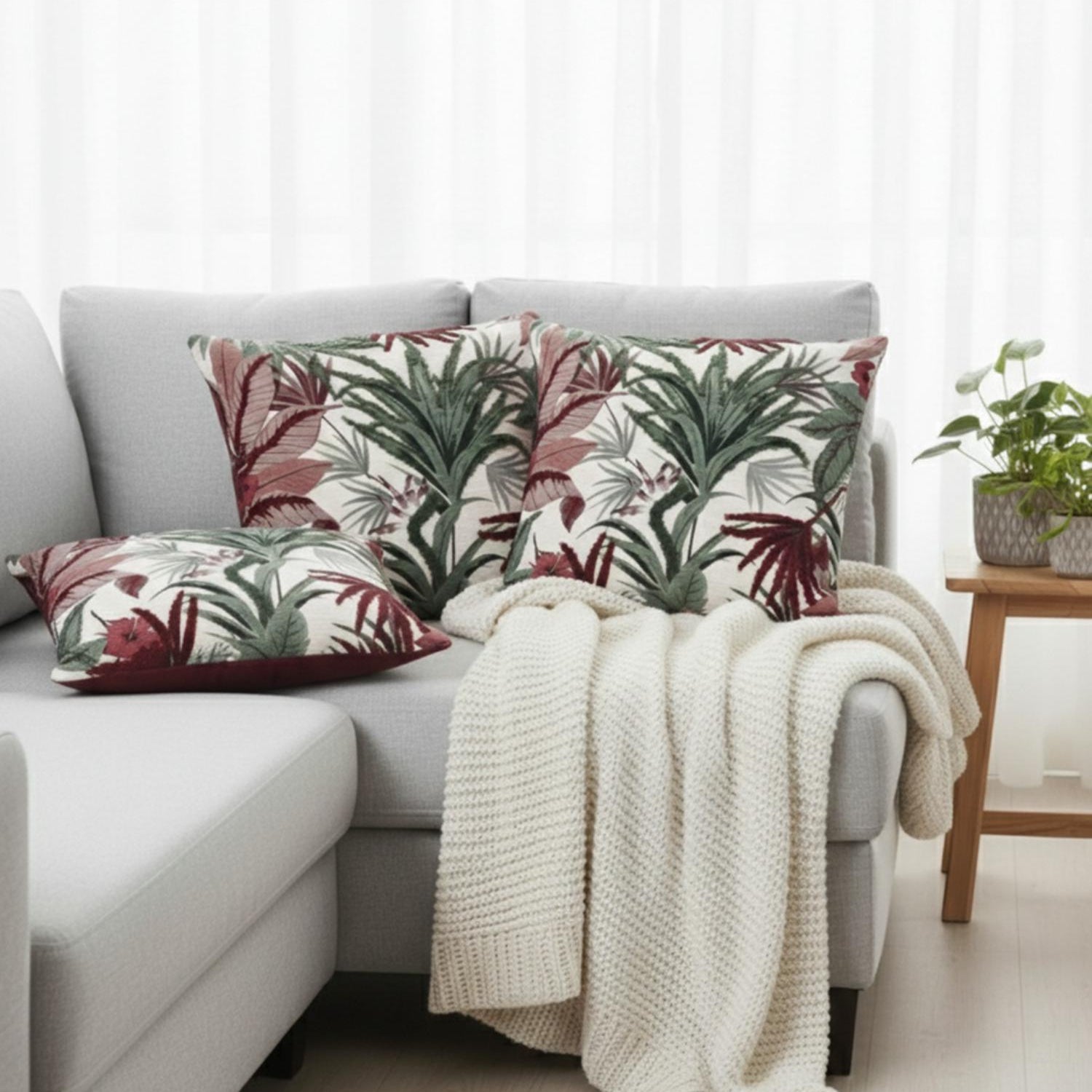 “Botanical Throw Pillow Covers” (pack of 3)