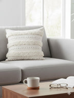 Boho Style Tufted Cushion Cover – Soft Cream Sofa Pillow Cover (18 * 18)inch
