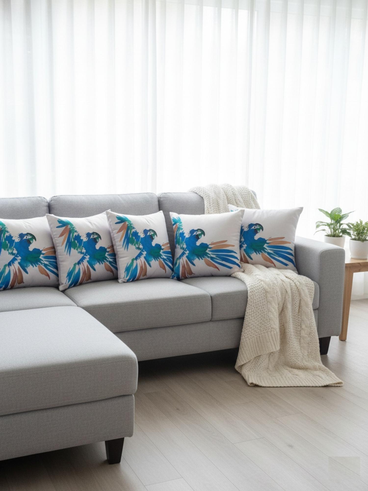 “Abstract Parrot Cushion Cover – Modern Artistic Throw Pillow”