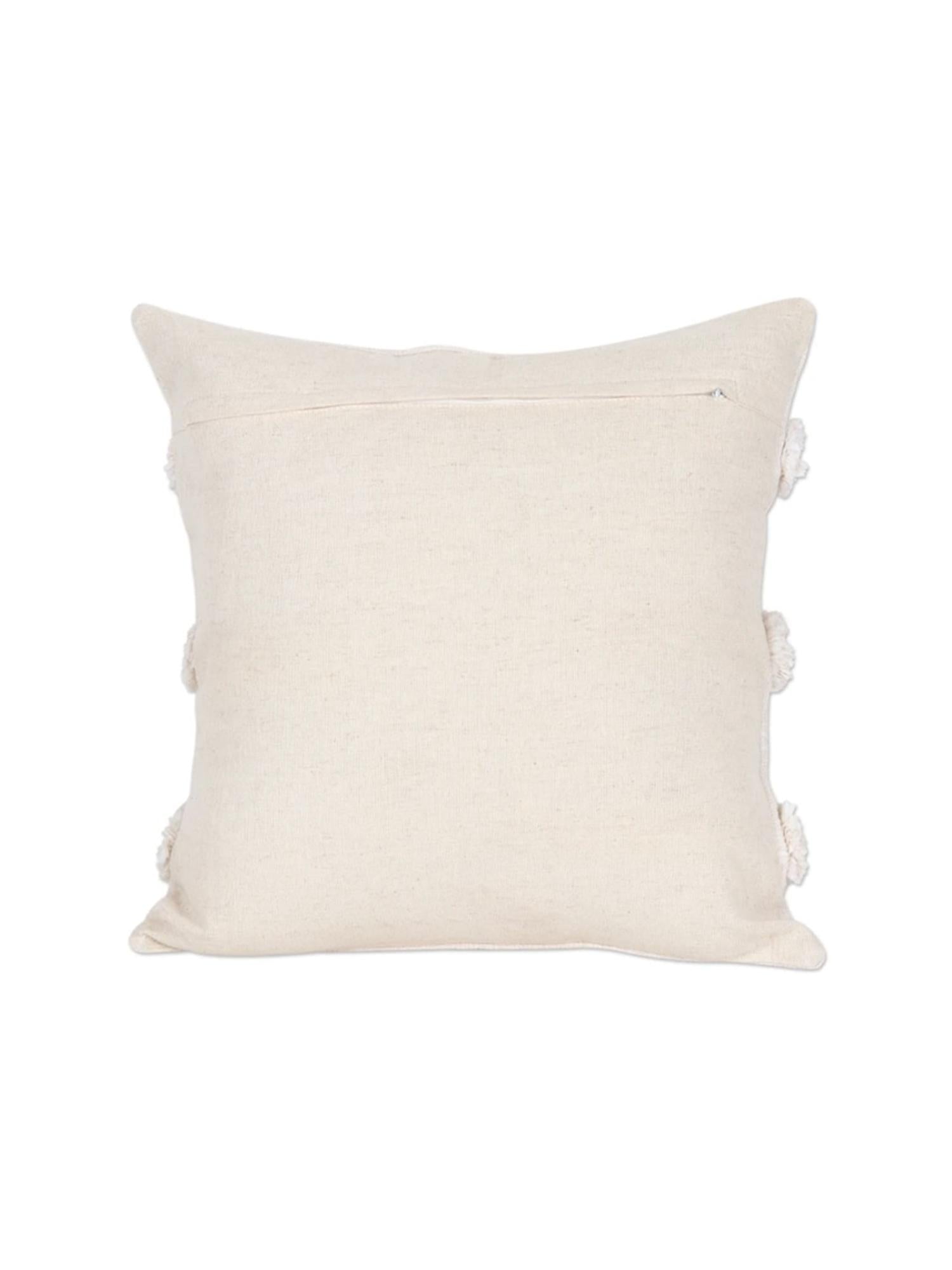 Boho Style Tufted Cushion Cover – Soft Cream Sofa Pillow Cover (18 * 18)inch