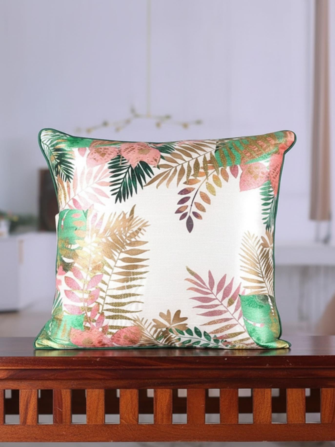 “Vibrant Botanical Cushion Covers – Modern Floral Throw Pillow Set”