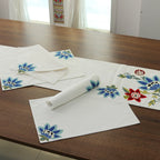 Hand Embroidered Floral Taste Table Runner I Artisan Dining Centerpiece Decoration (14"x72")