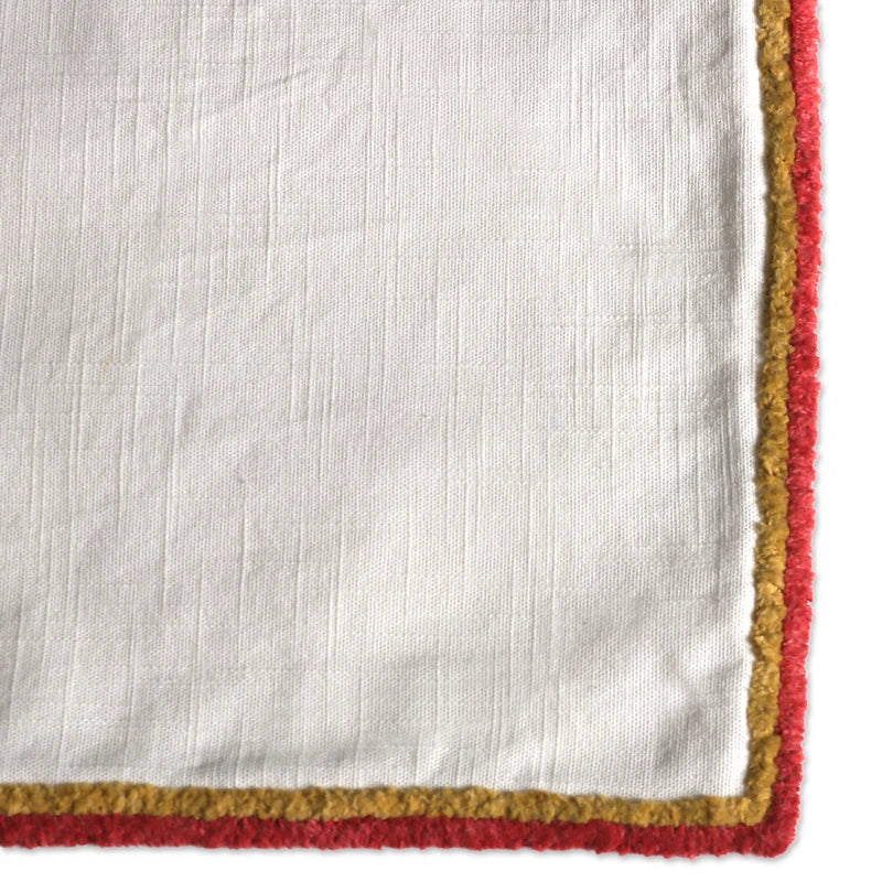 Bird-Themed 5-Pc Cotton Table Linen Set: Embroidered Runner & 4 Placemats