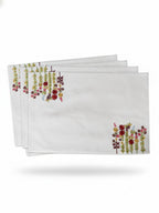 5 Pc Embroidered Floral Table Runner & Placemat Set