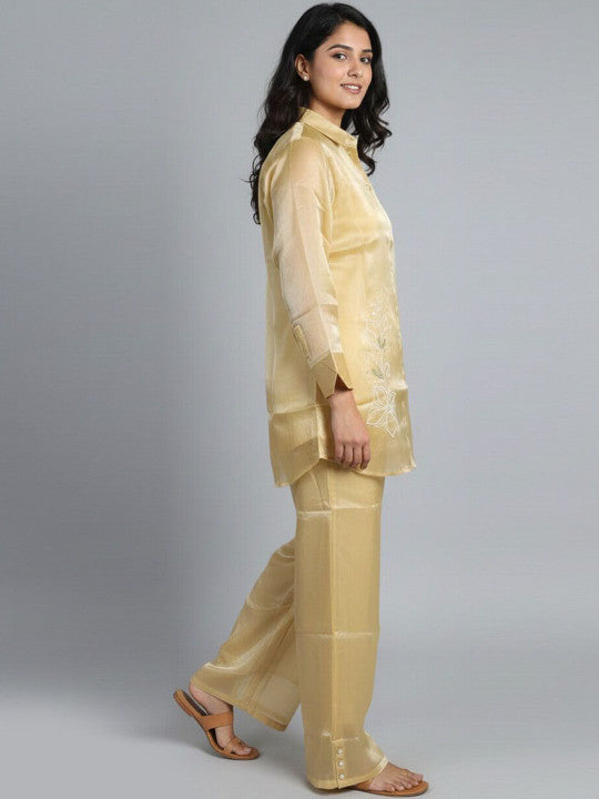 Stylish acrylic  Embroidered Co-Ord Set for Women – Shirt & Pant